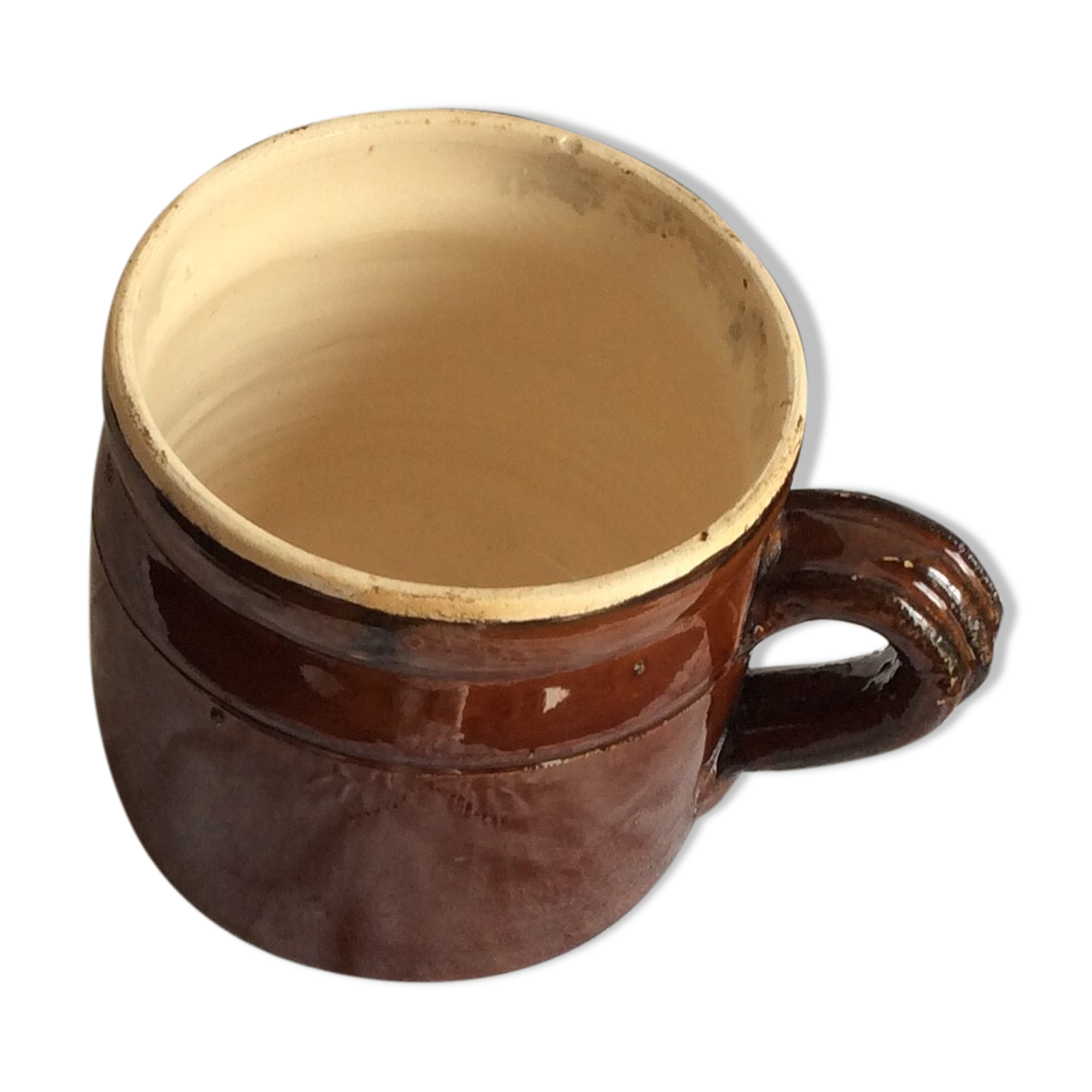 Old glazed creamer brown