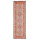 1970s vintage Turkish hand-knotted wool cotton brown runner rug 90x286