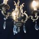 Lustre cage  à 3 lumières cristal et bronze