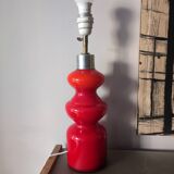 Vintage 70s red opaline table lamp
