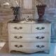 19th century curved chest of drawers with re-engraving