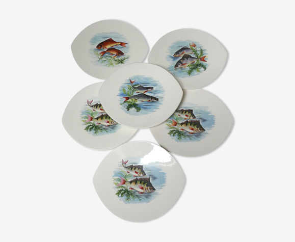 6 assiettes à poisson Salins les Bains