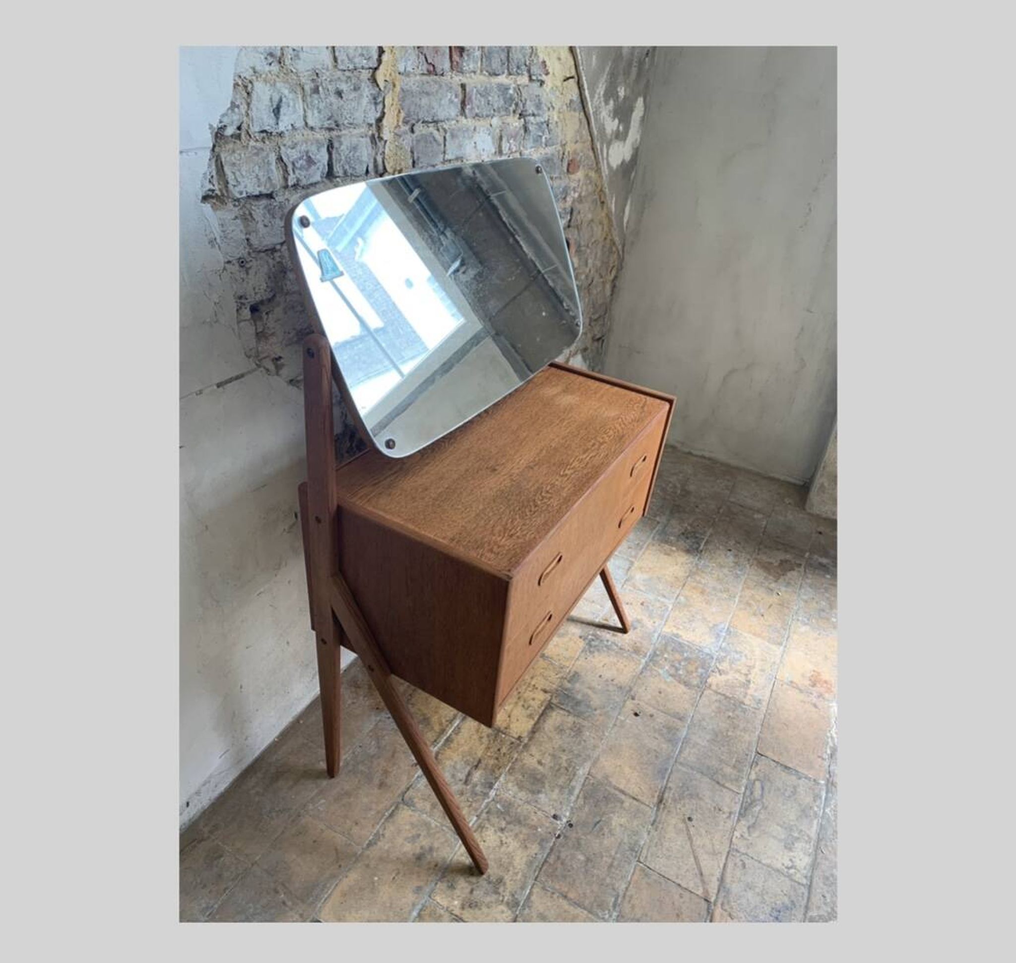Danish teak dressing table by A.G. Spelj Kobberskyttet, 1960s.