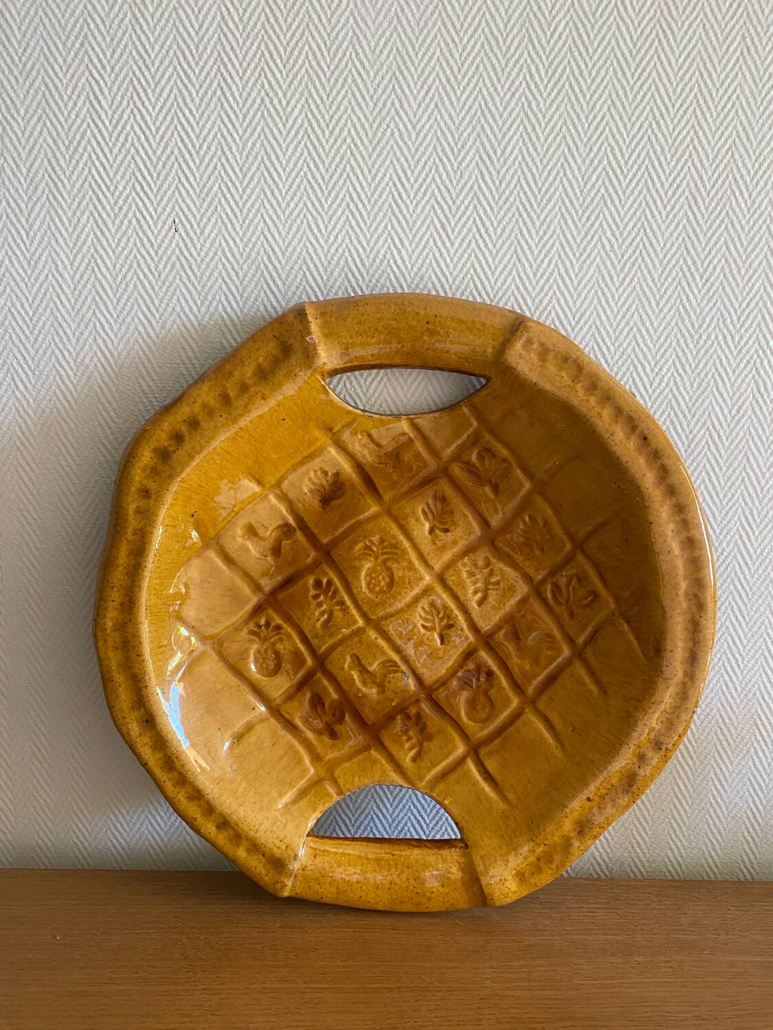 Large glazed terracotta dish
