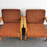 Set de 2 fauteuils en chêne années 1970
