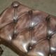 Banc ancien en cuir et noyer burr, style victorien