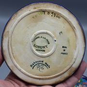 2 beautiful ceramic bottle coasters longwy enamels floral decor