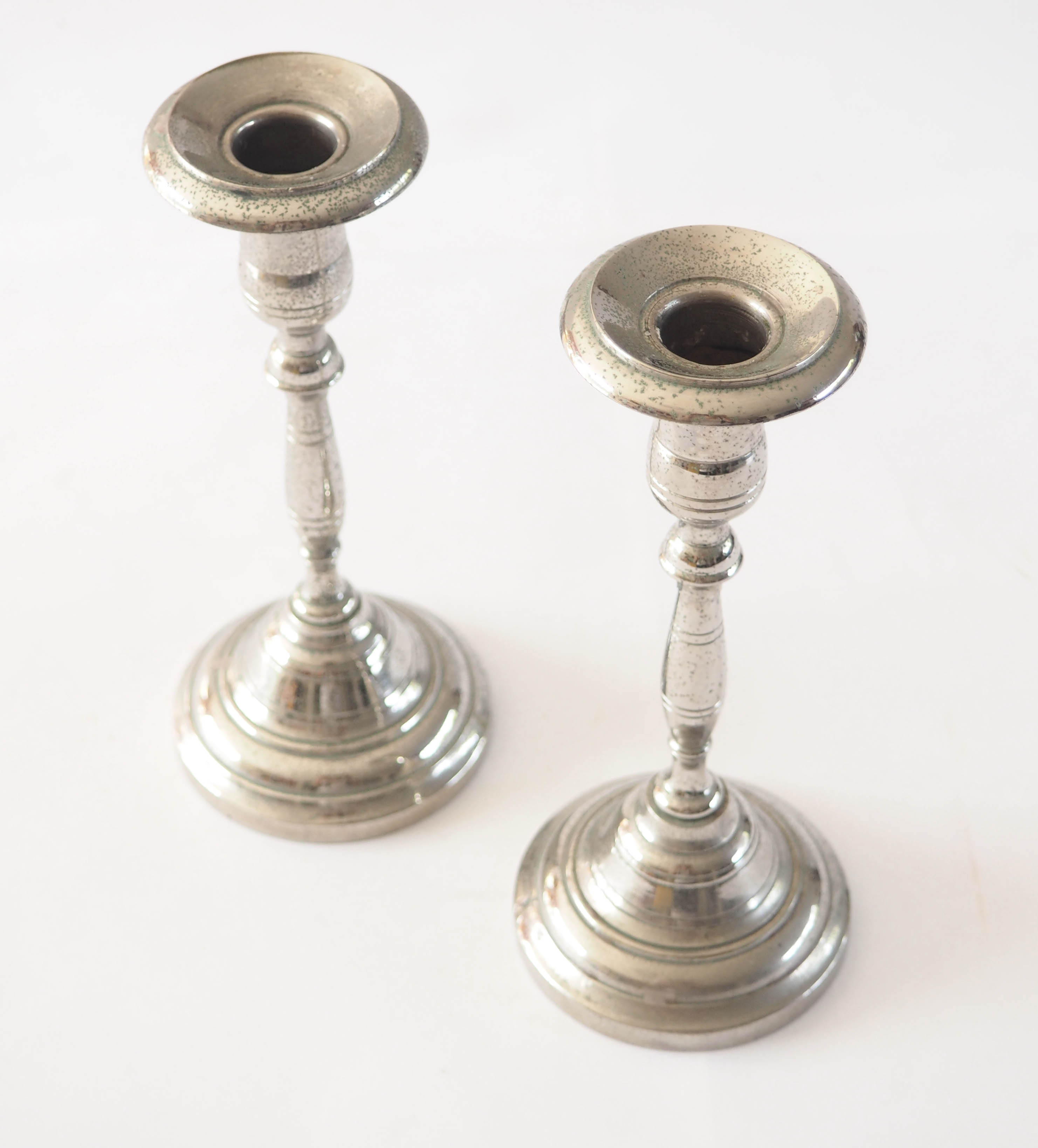 Pair of silver candle holders