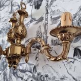 Paire d'appliques italiennes en bronze de style néo-baroque