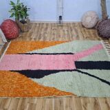 Tapis en laine pure artisanale traditionnelle taille 100 x 200 cm