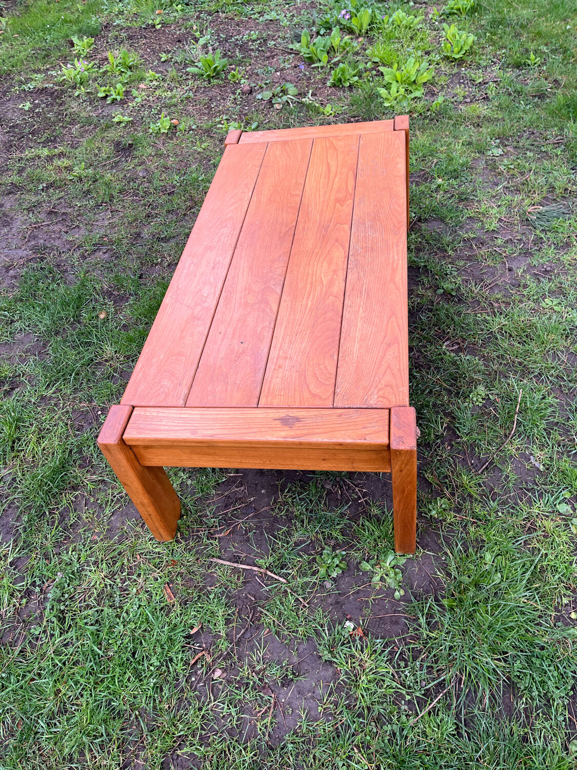 vintage coffee table solid elm