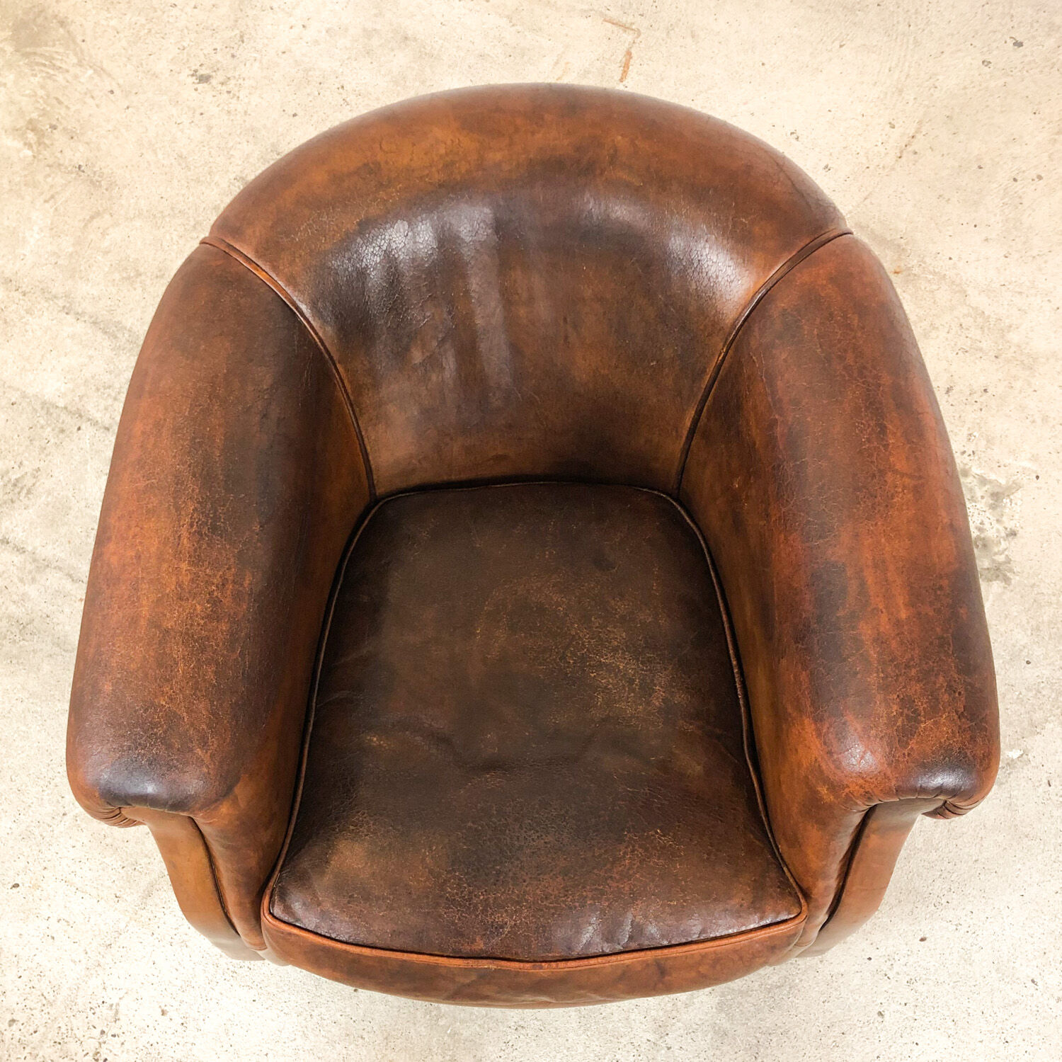 Vintage sheep leather club chair