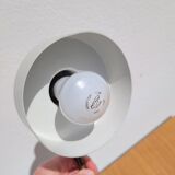 Revised vintage beige and gold Aluminor lamp.