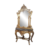 Ensemble miroir et console de style Louis xv