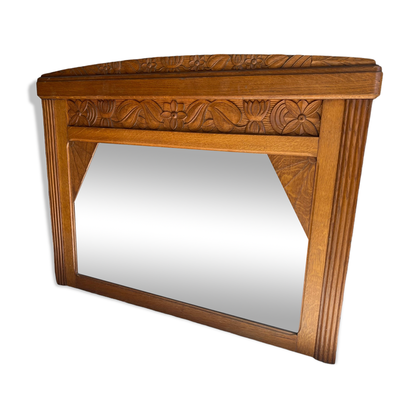 Vintage antique mirror, solid oak, 1920.