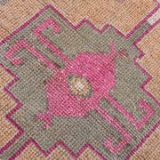 Neutral color handmade runner rug 317x87cm