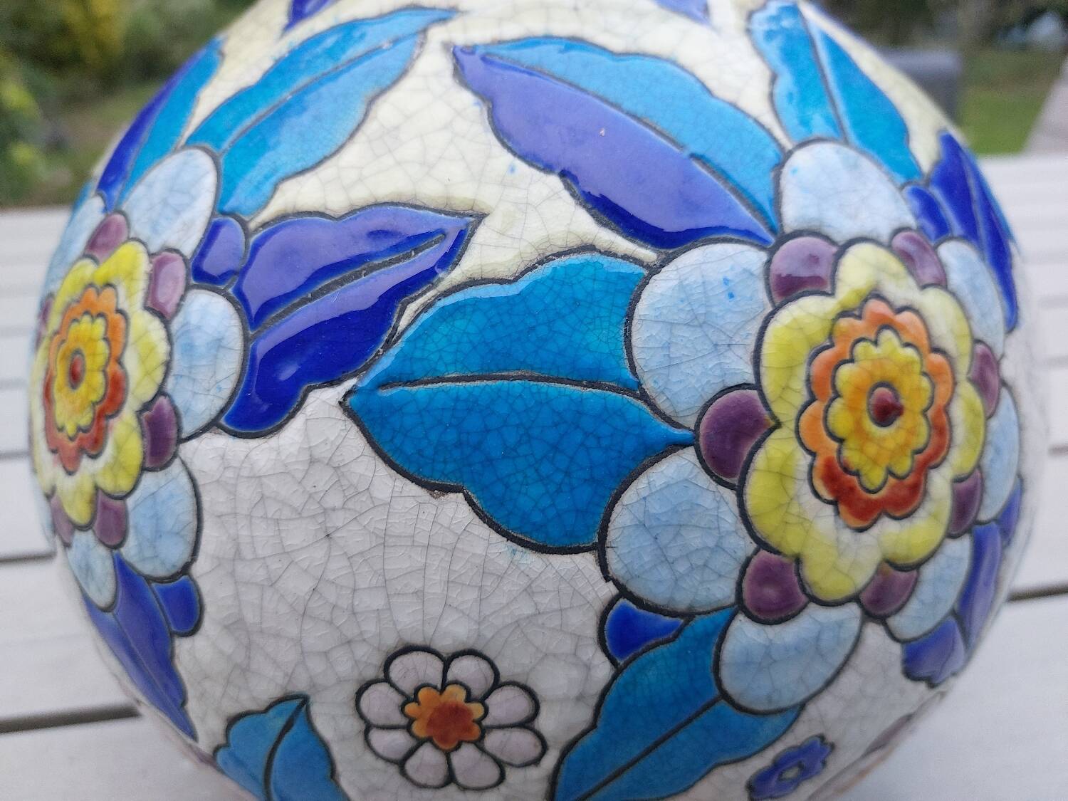 Longwy ball vase