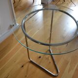 Side table or end table vintage metal and glass