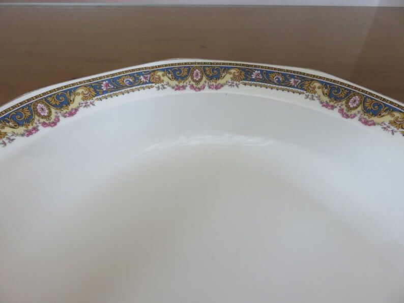 Hollow dish " jean boyer " limoges porcelain, floral pattern 20 years