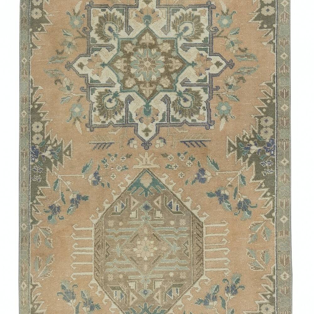 Vintage Runner Rug for Kitchen. Handmade Hallway Rug. Narrow Stair Rug. Corridor Rug. 100% Wool