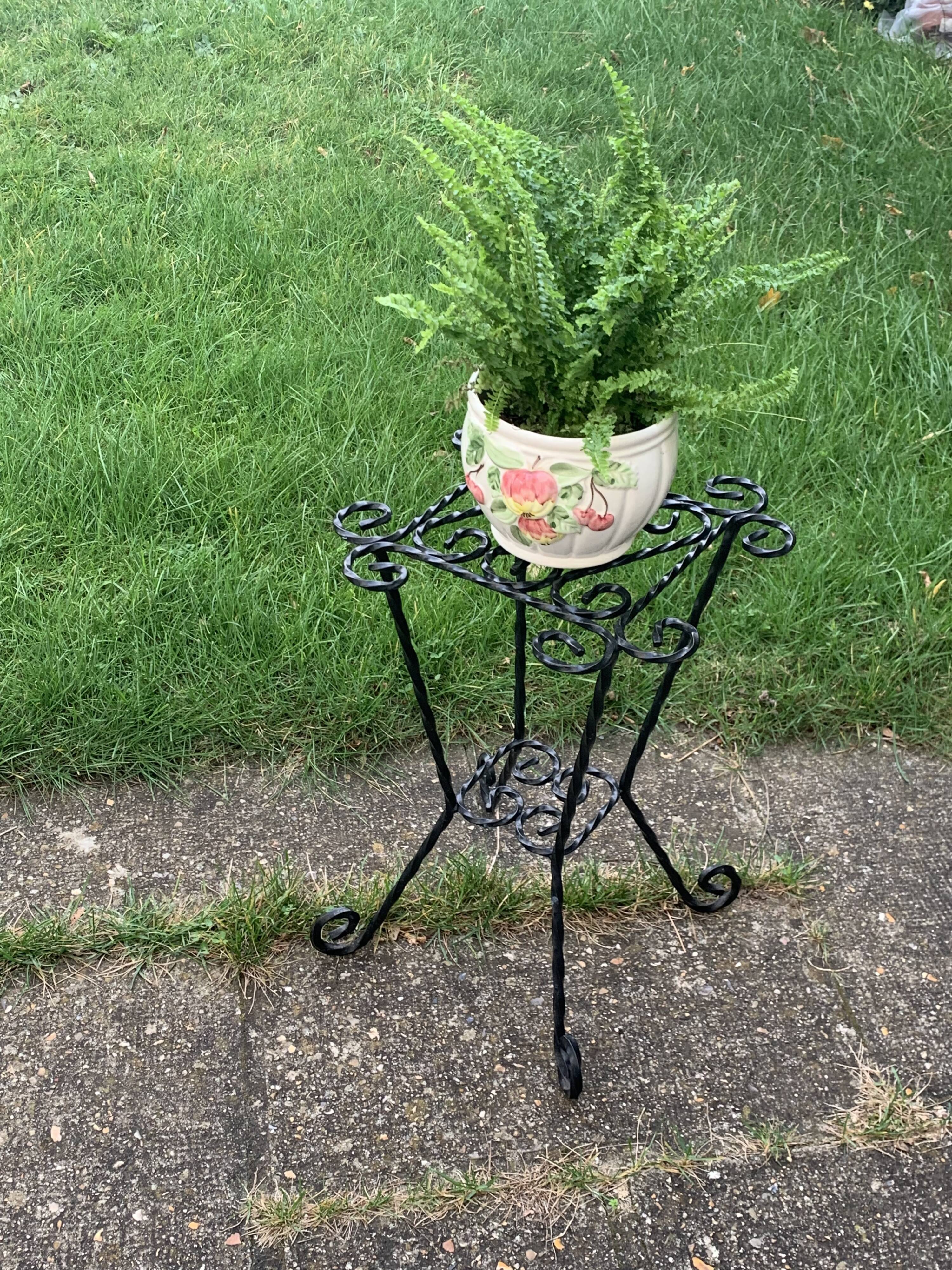 Wrought iron door twisted black vintage 1960