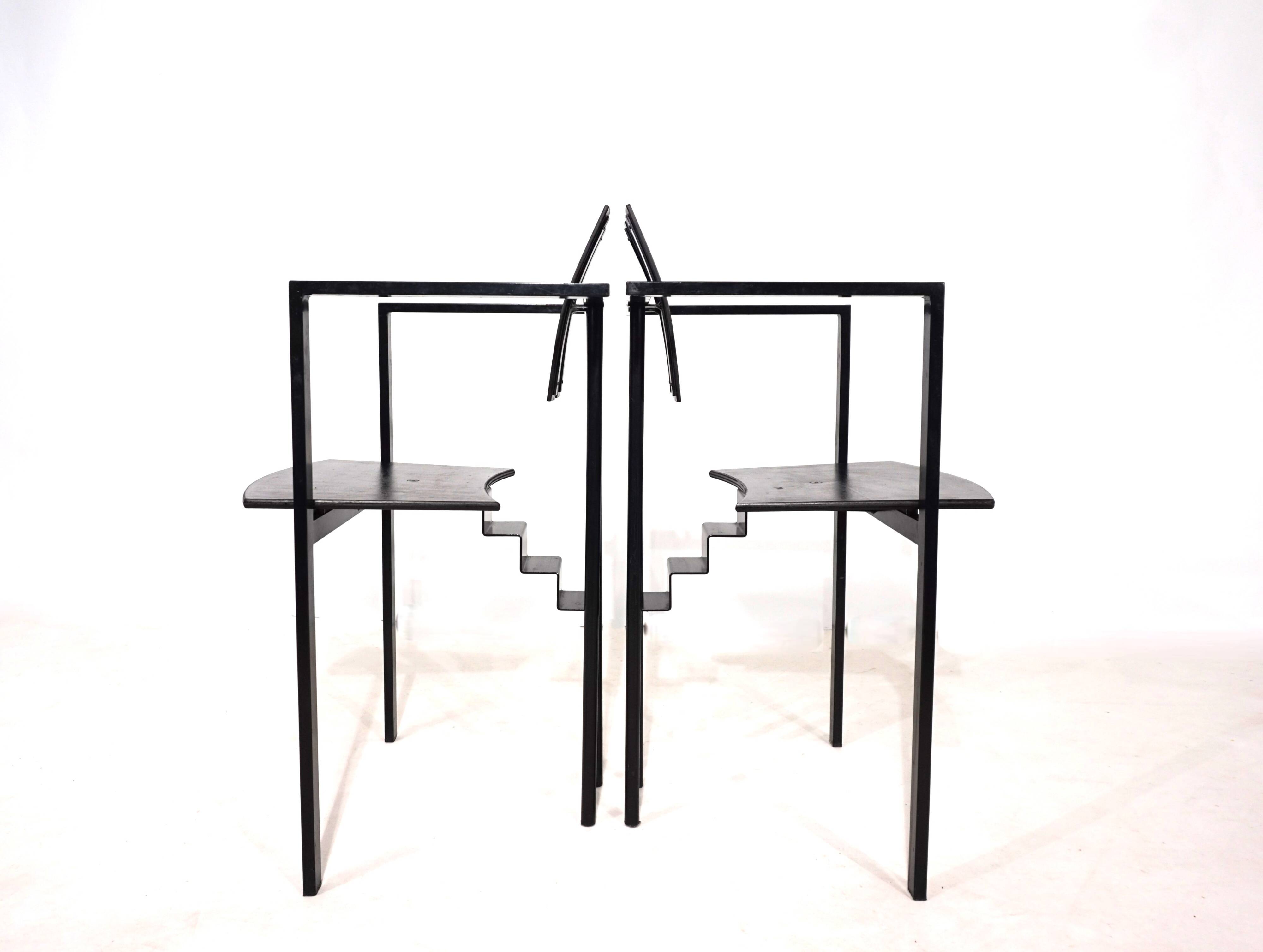 KFF Trix Memphis set of two dining chairs by Karl Friedrich Förster, 1988
