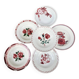 Mismatched vintage dinner plates x6