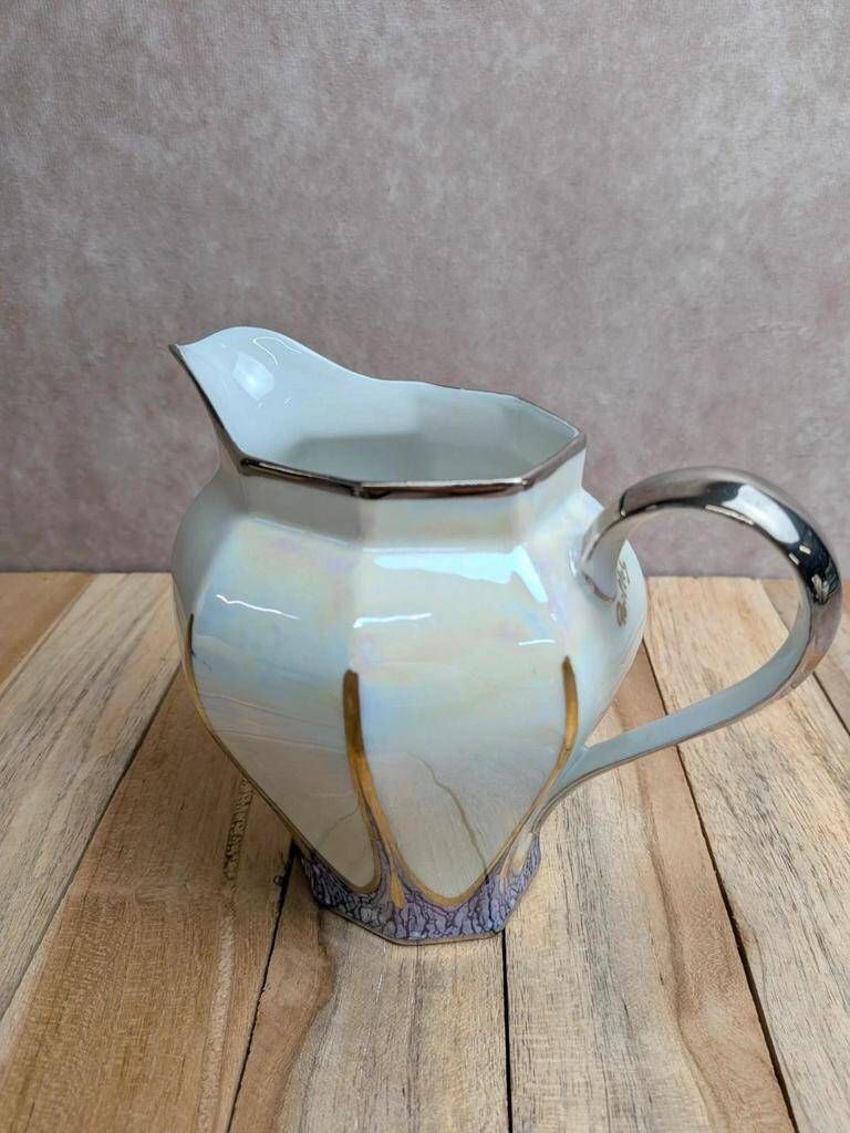 Art Deco coffee service Limoges Unique signed Pailles – 27 pieces in iridescent porcelain