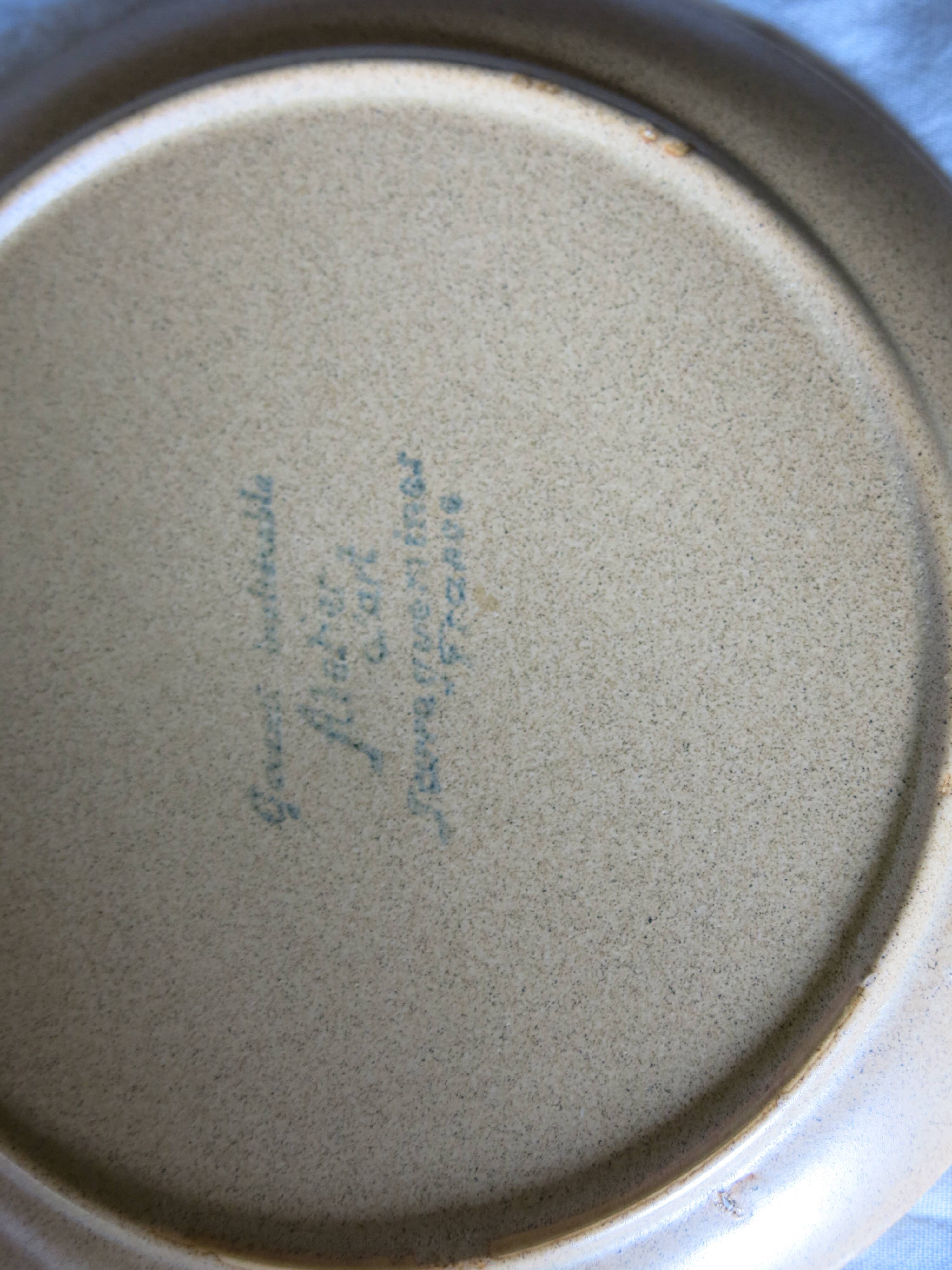 8 Sarreguemines stoneware dessert plates, Chamonix model, very good condition