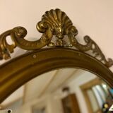 Convex mirror in old brass
