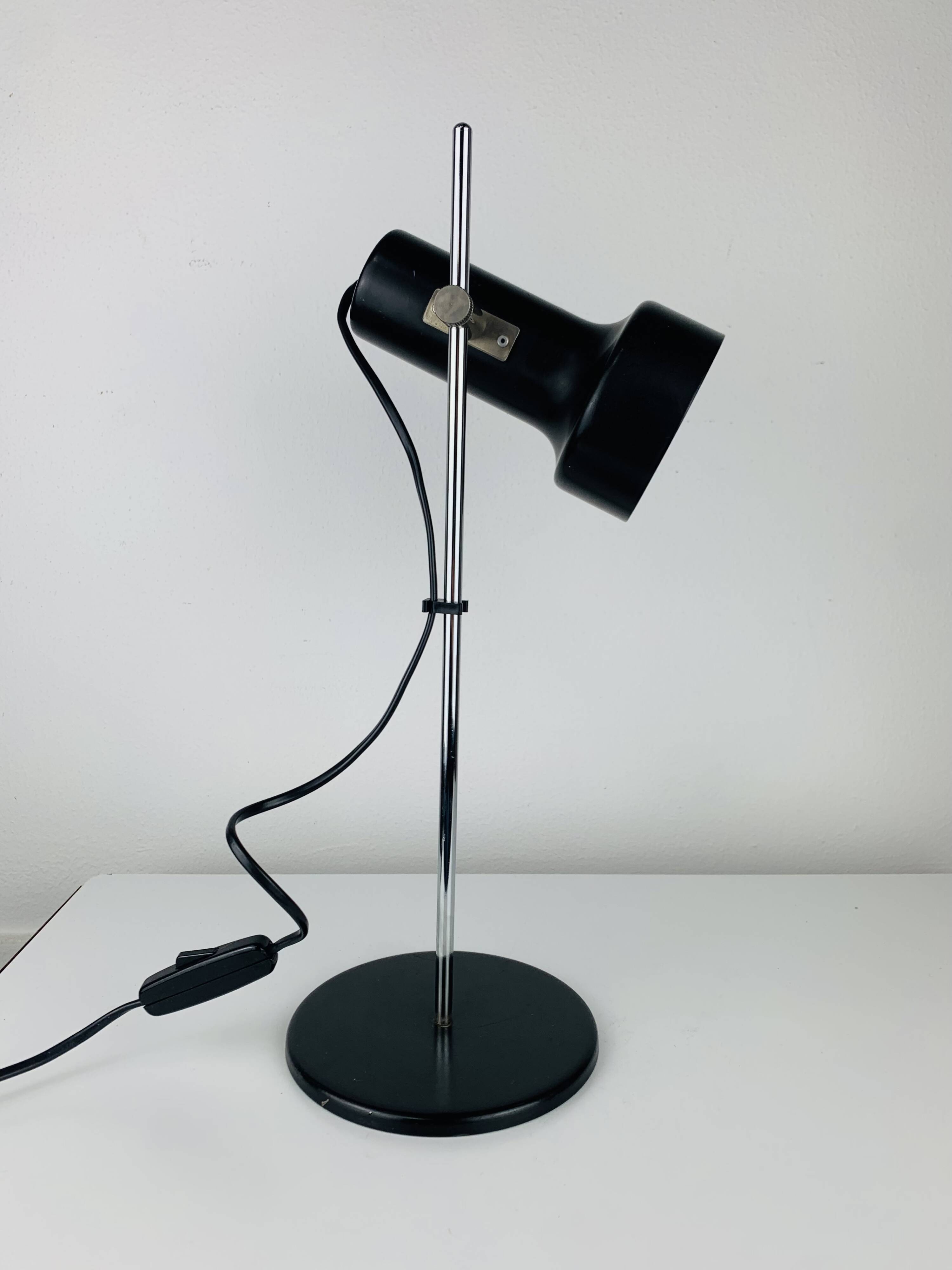 1960s black spot desk lamp, vintage