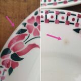 Old flat plates, in earthenware, Céranord St Amand factory