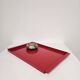 Vintage Italian Red Metal Trays / Mid-Century Modern Decorative Servin