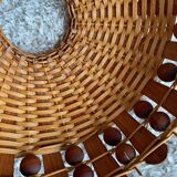 Pair of vintage wicker lampshades