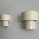Pair of vintage modernist wall lights, white lacquered metal, Sweden 1970