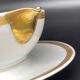 Limoges porcelain gravy boat with gold edging