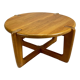 Mid Century Scandinavian Round Oak Coffee table, 1960s