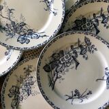 Set of 6 plates Sarreguemines "terre de fer" model Carmen