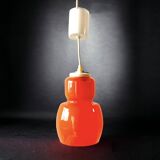 Vintage orange opaline pendant light - Space Age Design