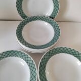 Set of 9 earthenware soup plates – Saint-Amand, decor no. 207 (1941)