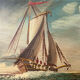 Coffre de Marine anglais Bateaux peints Milieu XXe