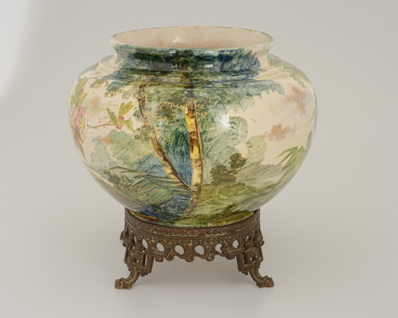 Cache pot slip impressionist 1900 japanese base montigny nineteenth