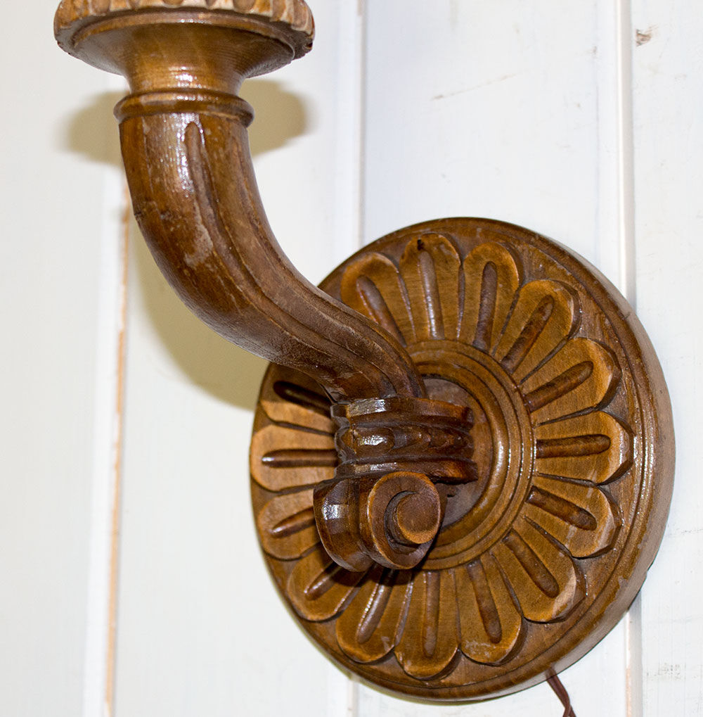 Old carved wooden sconce