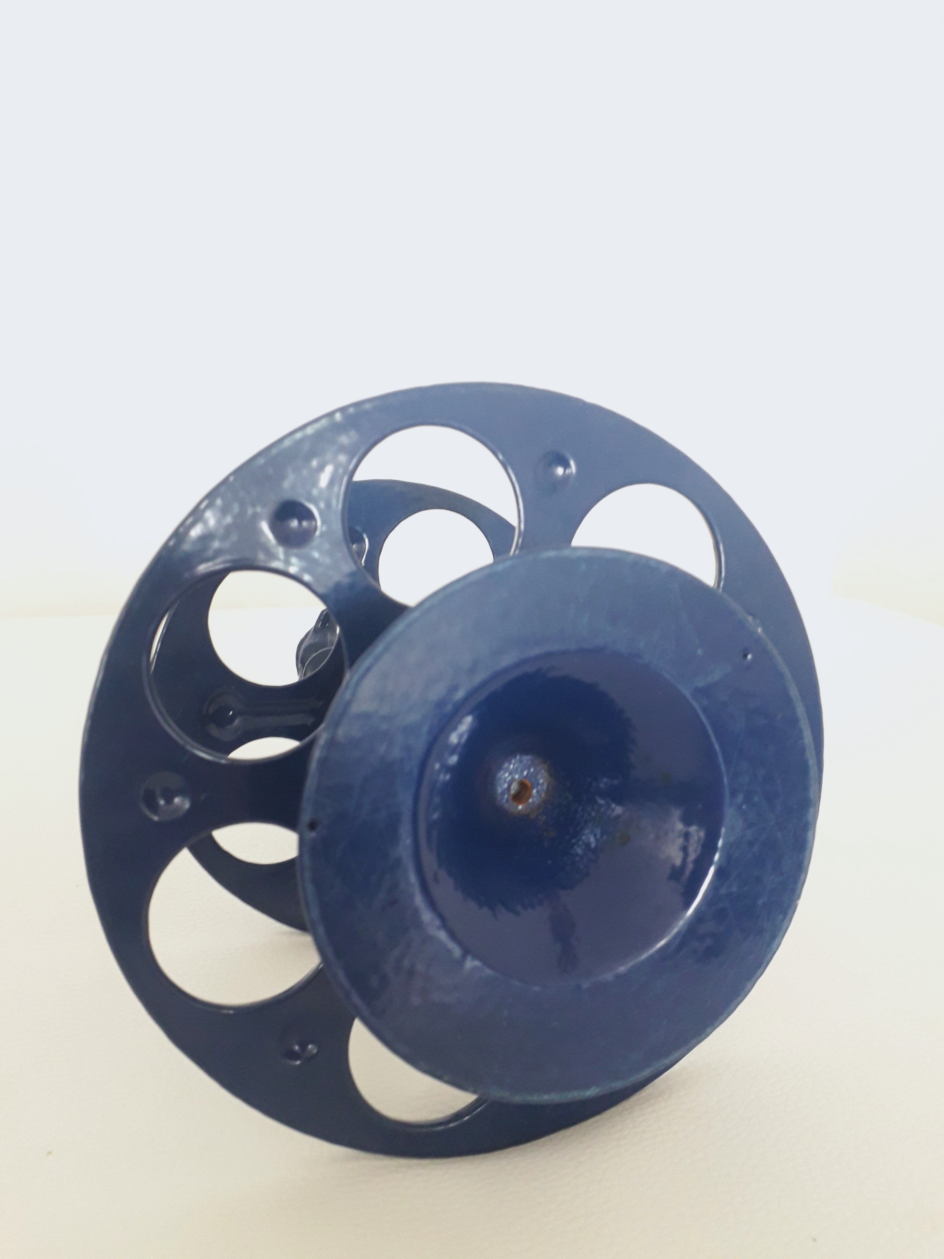 Vintage egg holder - Midnight blue enamelled cast iron - 1960