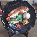 Vallauris trompe l'oeil shellfish wall plate