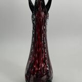Vintage vase spotted in dark red color