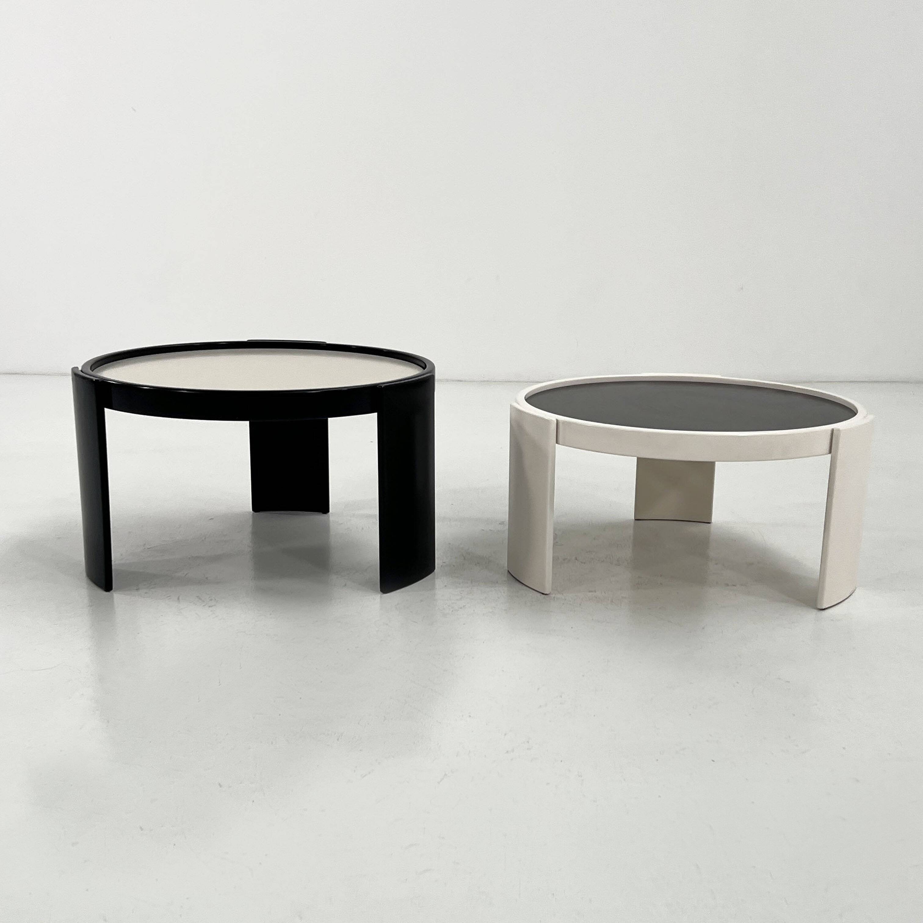 Set of 2 large reversible nesting tables by G. Frattini for Cassina, 70