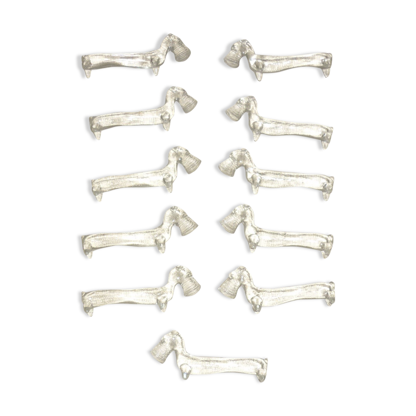 11 glass art deco knife holder/rest