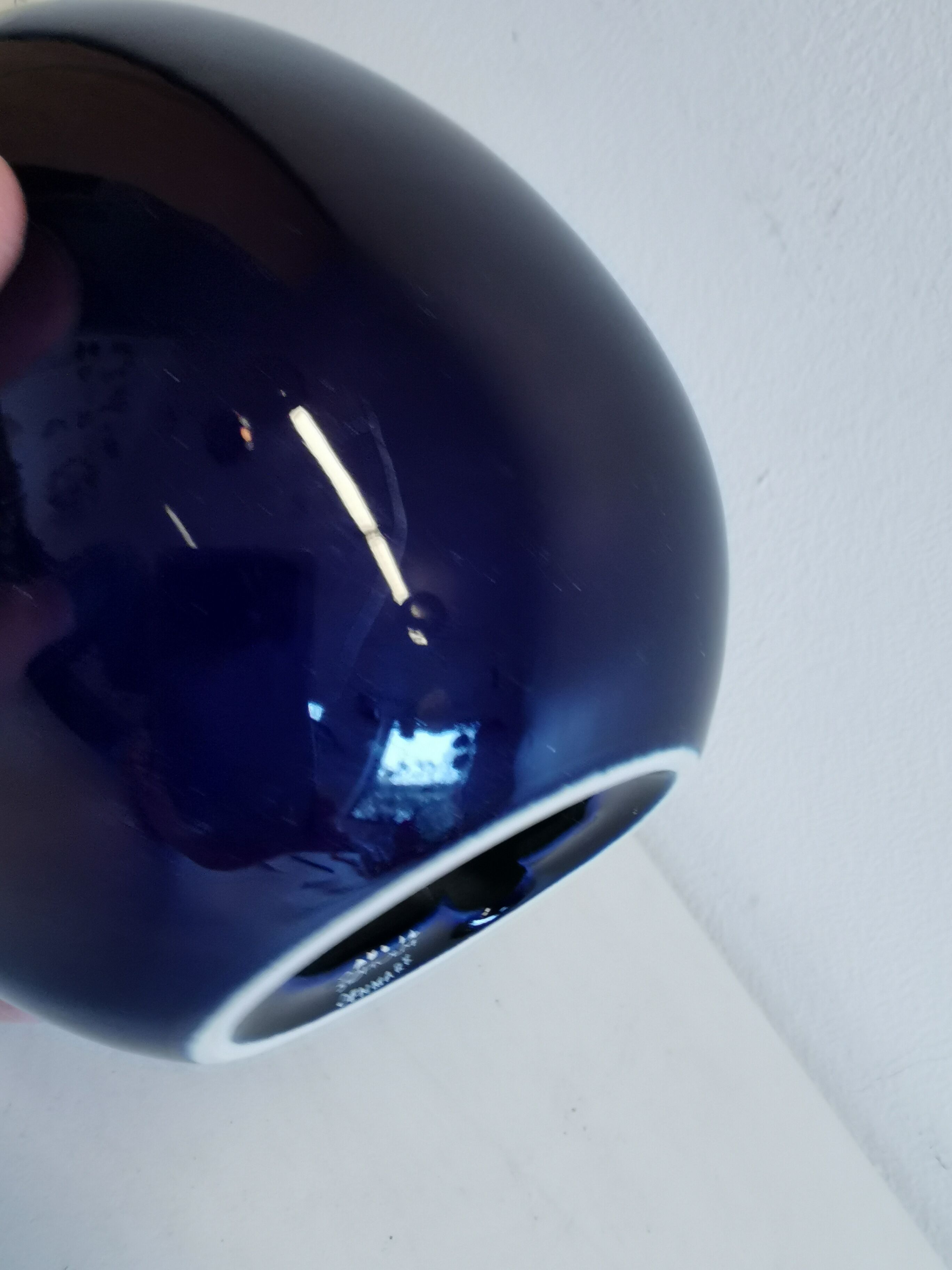 Small Table lamp in dark blue ceramic, made by Søholm ceramics Denmark.