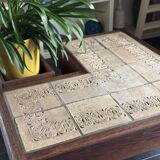 Brutalist Coffee Table with Flower Pot